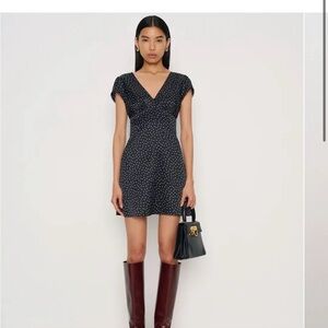 Reformation Amellia Silk Dress Black - Size 8